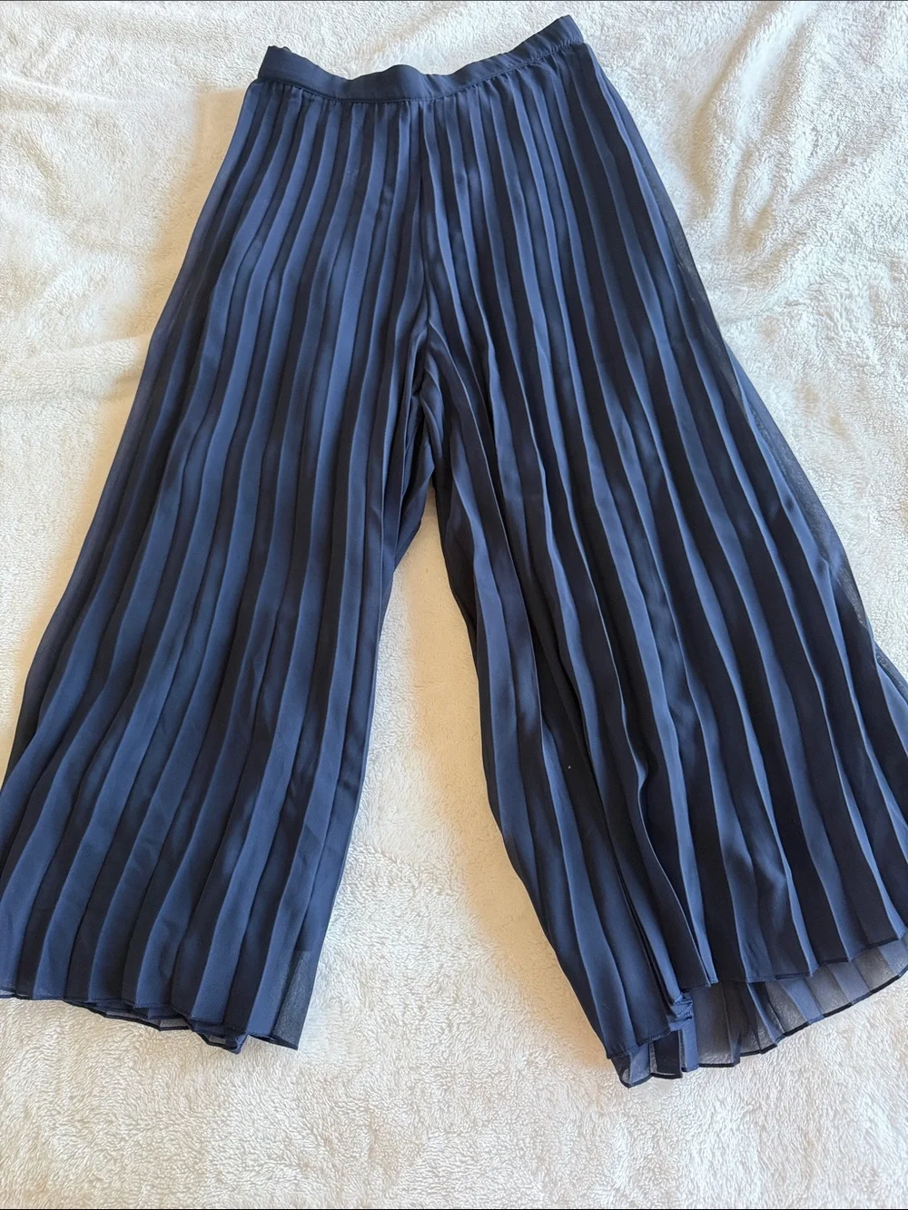 Mayoral Navy Pleated Wide-Leg Skirted Pants